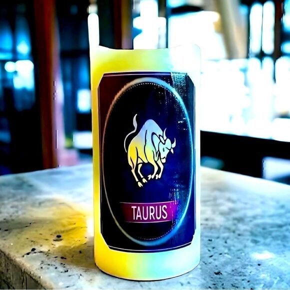 Taurus ♉️ Zodiac Flameless Candle with Timer - Picture 1 of 6